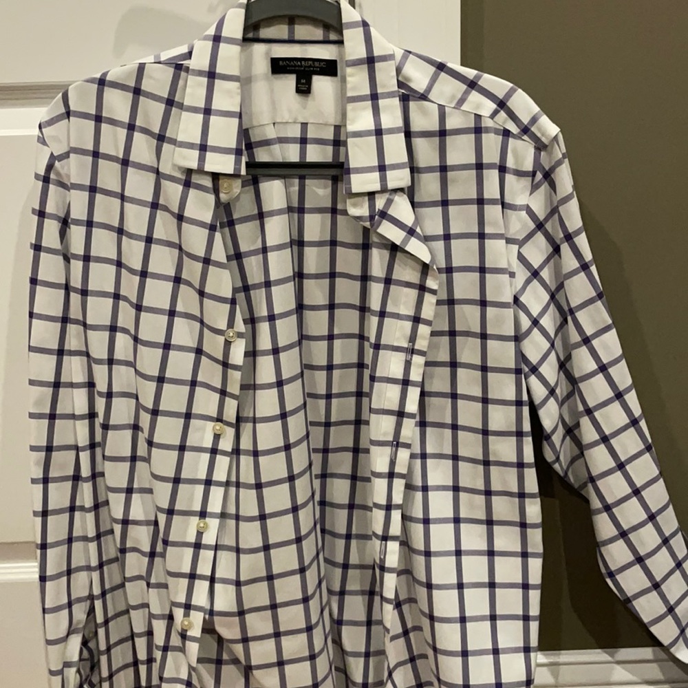 Purple/White Banana Republic Dress shirt